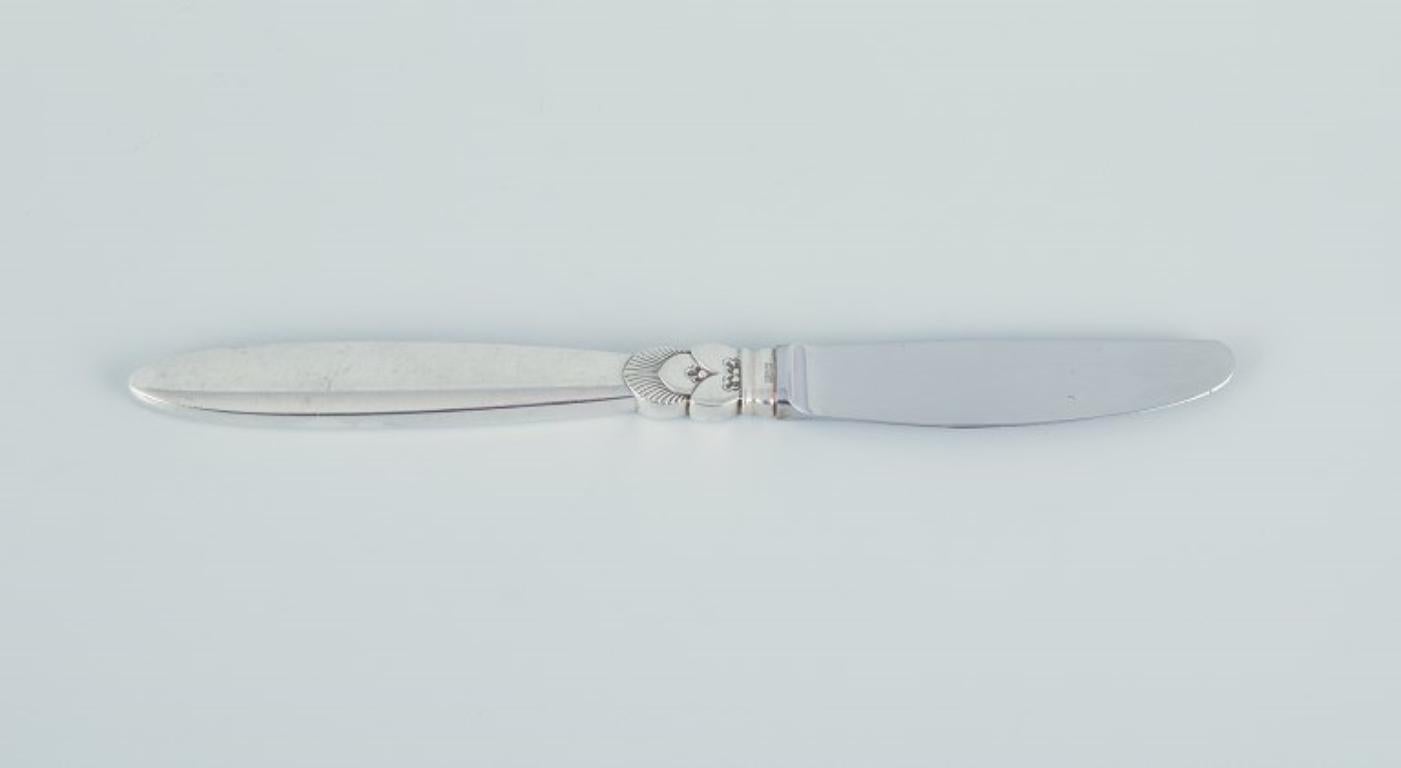 Art Deco Georg Jensen Cactus. Two long-handled lunch knives in sterling silver. For Sale