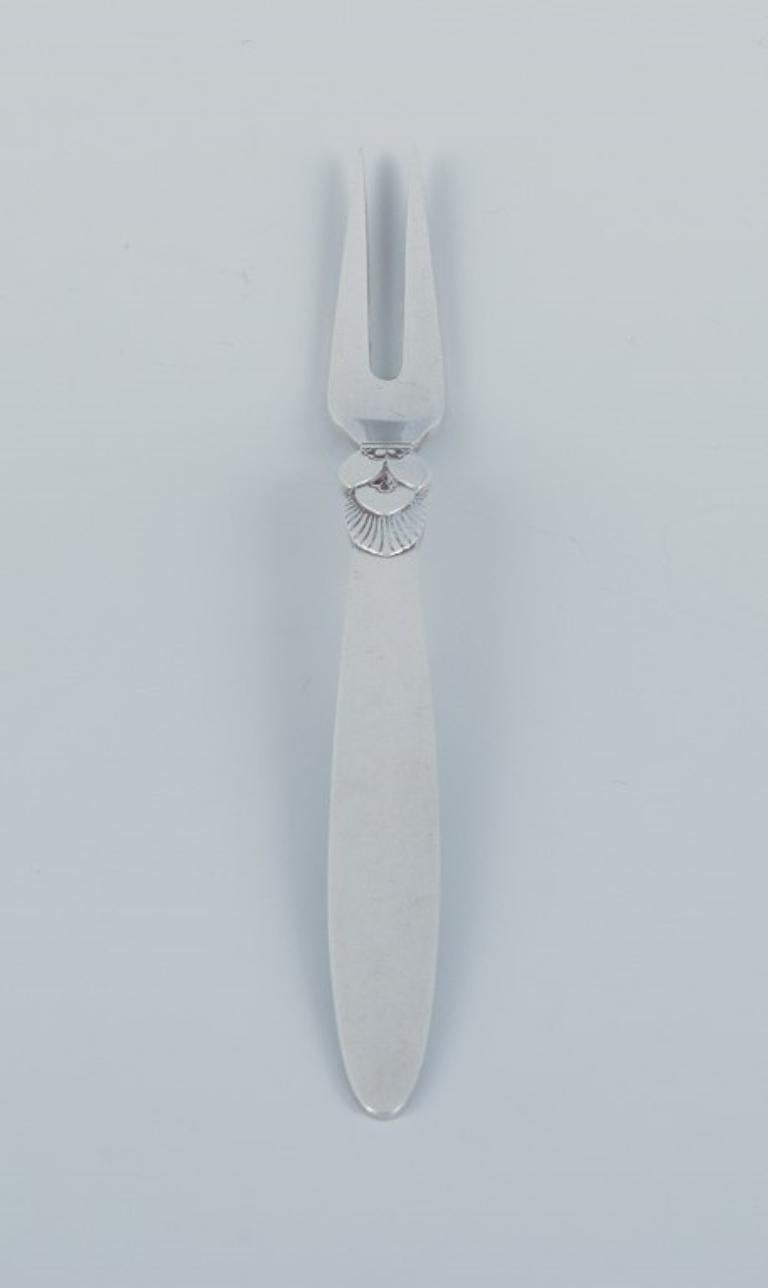 Danish Georg Jensen, Cactus, two sterling silver appetizer forks/herring forks.  For Sale