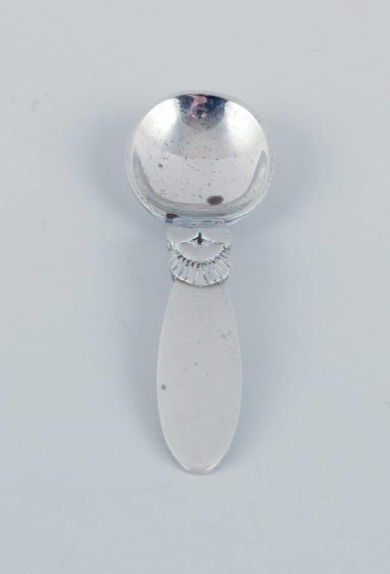 Art Deco Georg Jensen, Cactus, two sterling silver salt spoons. For Sale