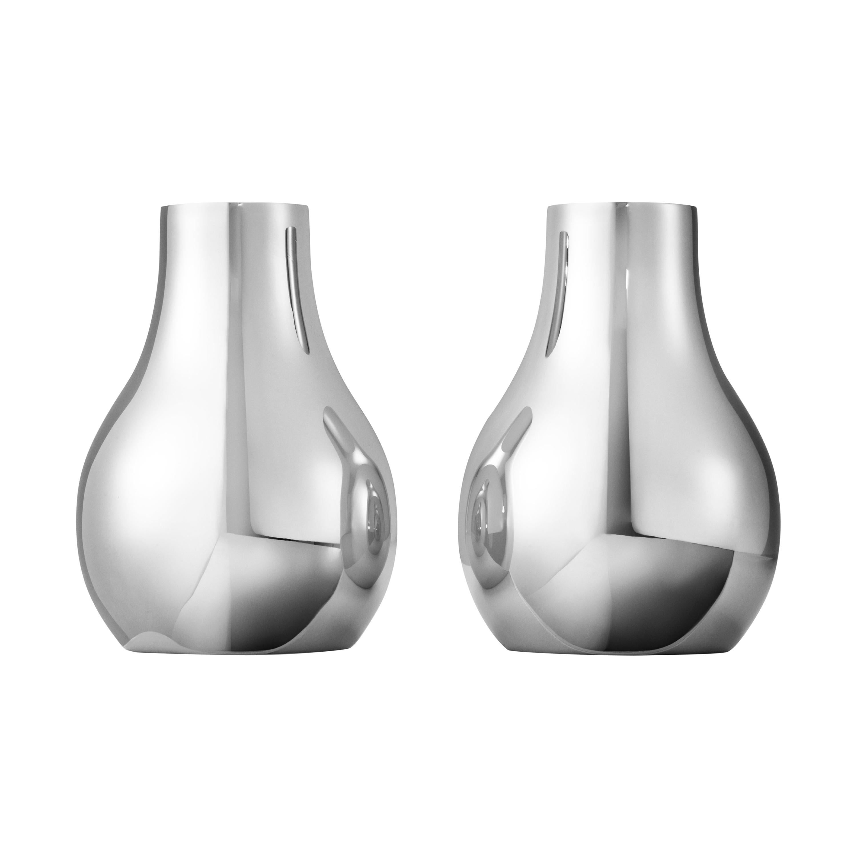 Georg Jensen Cafu Small Candleholders in Stainless Steel by Holmback Nordentoft For Sale