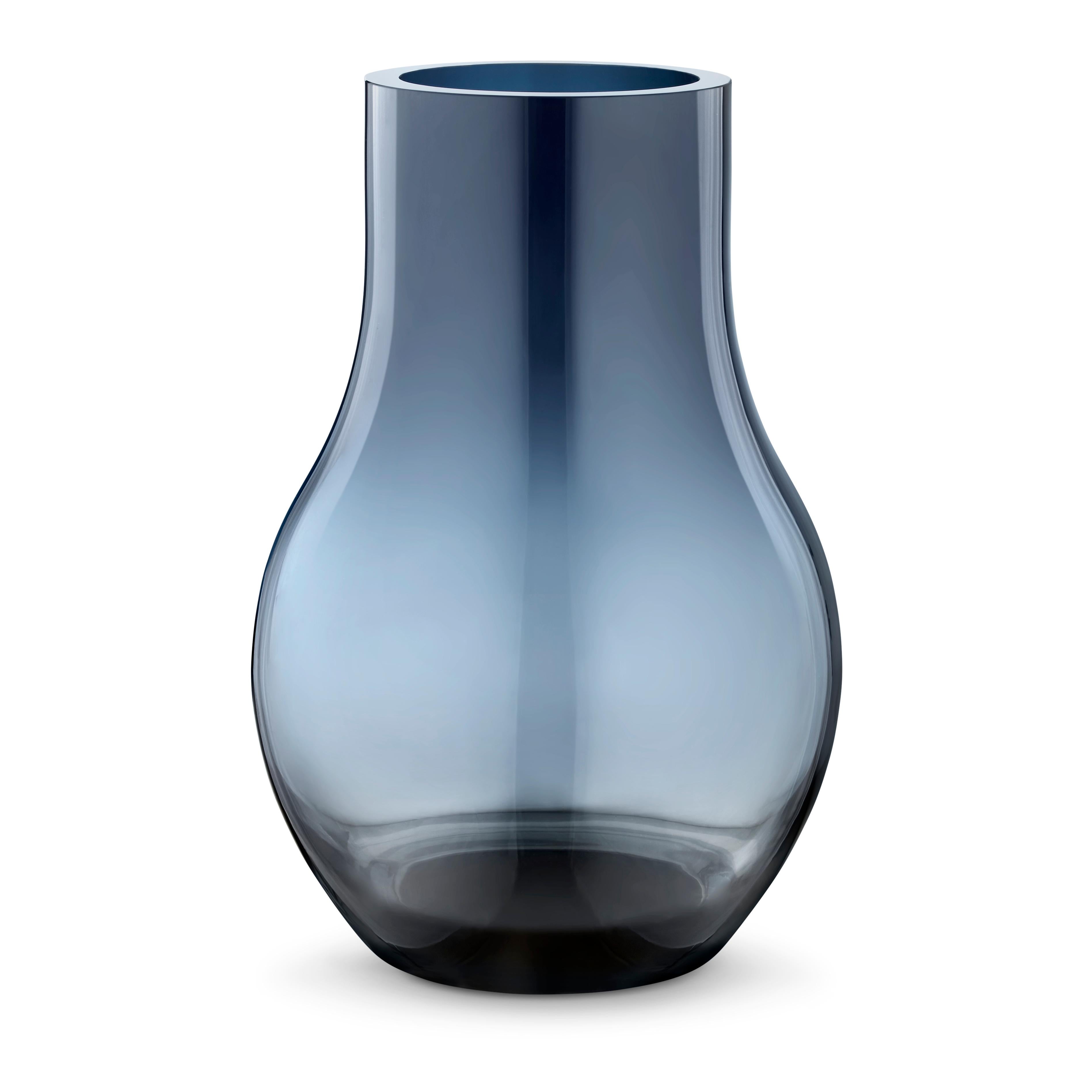 Georg Jensen: mittelgroße Cafu-Vase aus blauem Glas von Holmbäck Nordentoft (Türkisch) im Angebot