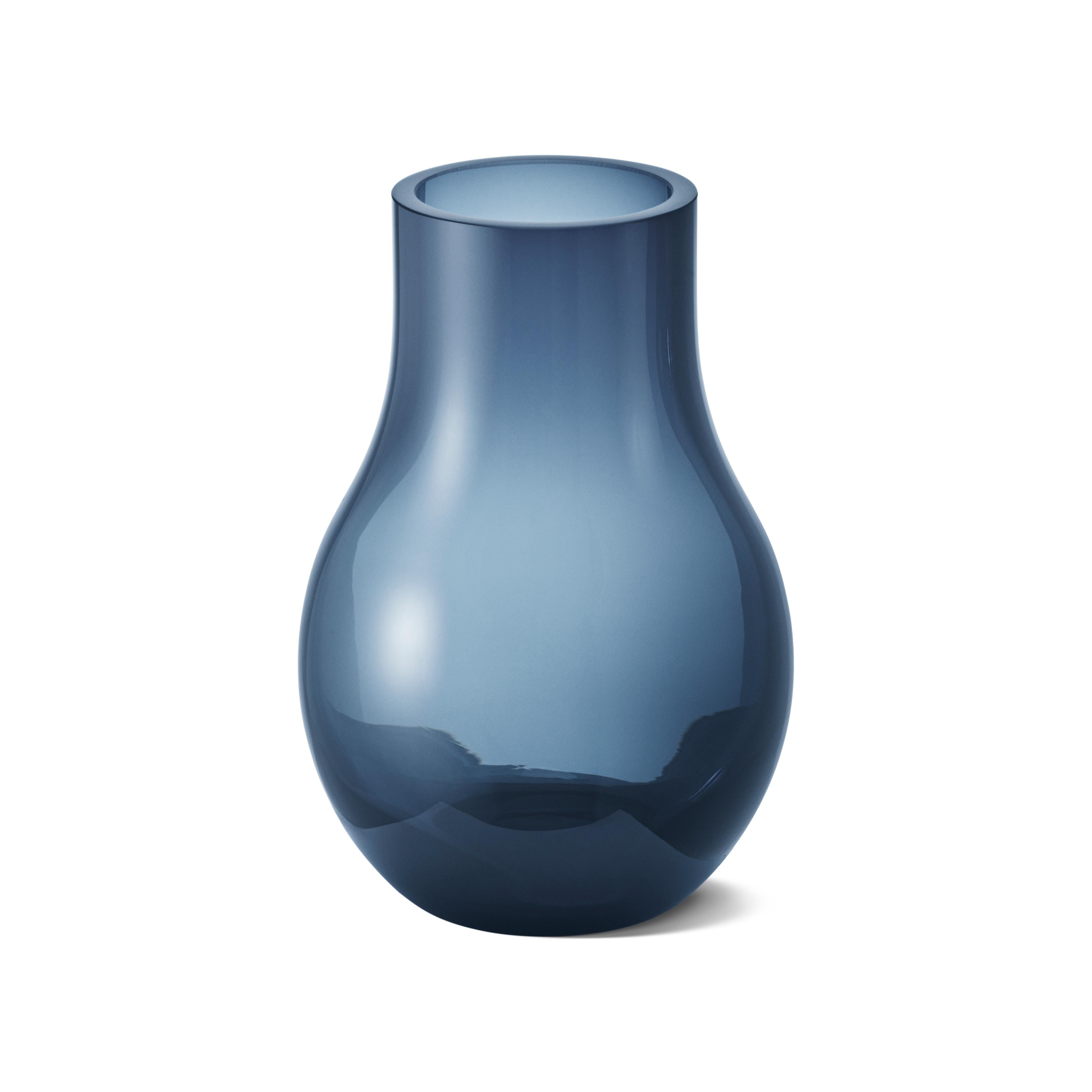 Turkish Georg Jensen Cafu Medium Vase in Blue Glass by Holmbäck Nordentoft For Sale