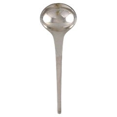 Used Georg Jensen Caravel Bouillon Spoon in Sterling Silver, Twelve Spoons Available