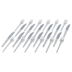 Georg Jensen Caravel, complete twelve-person dinner service in sterling silver