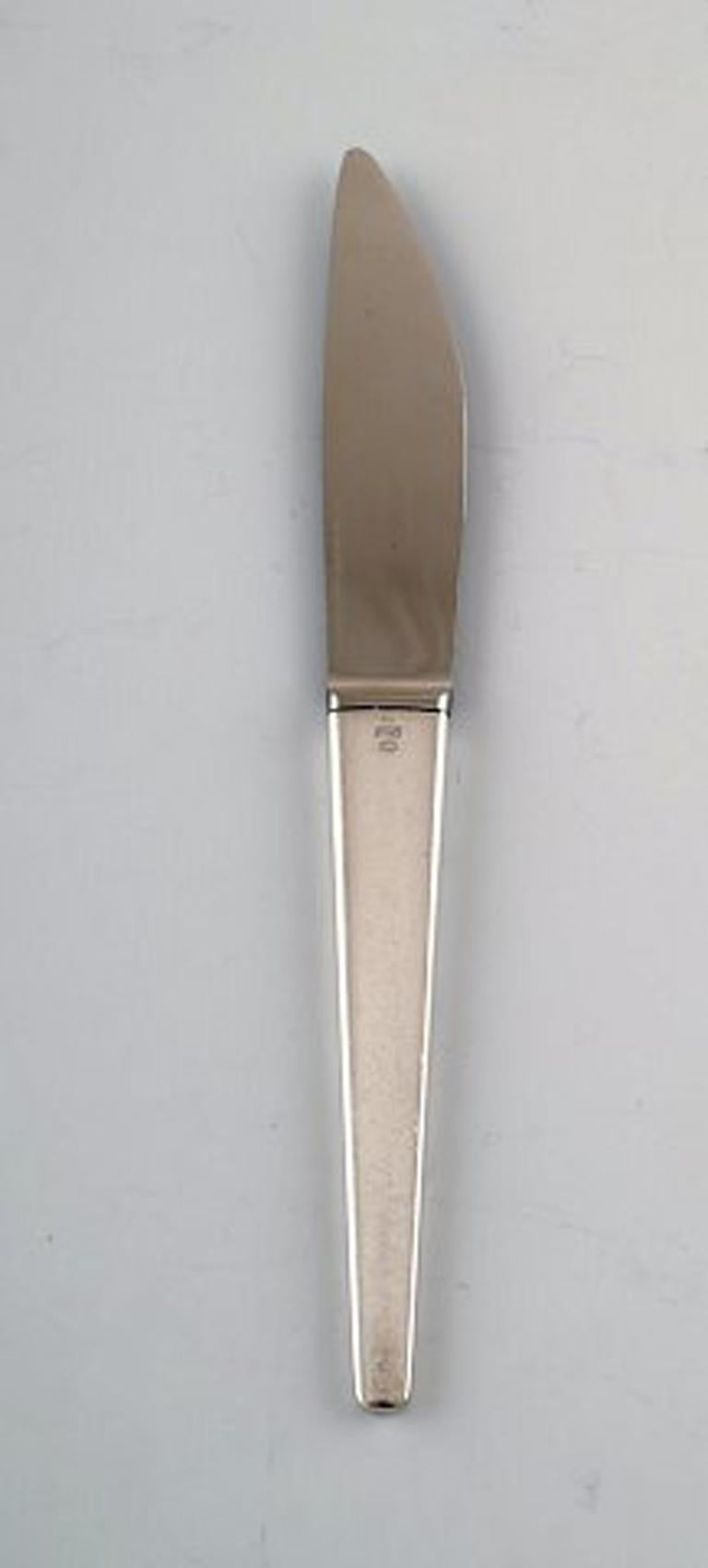 Scandinave moderne Couteau à dîner Caravel de Georg Jensen en argent sterling, 6 pièces en vente