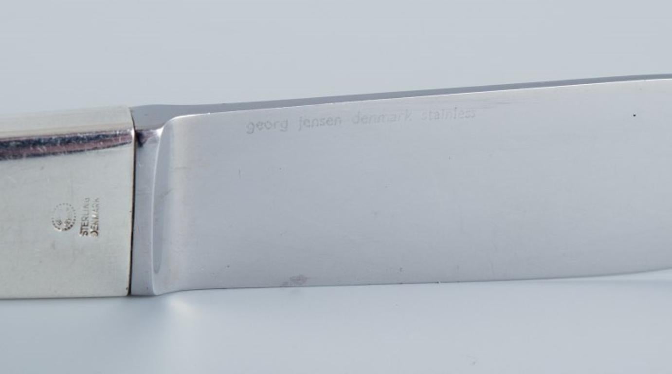 Georg Jensen, Caravel, dinner knife in sterling silver. Blade in stainless steel In Excellent Condition For Sale In Copenhagen, DK