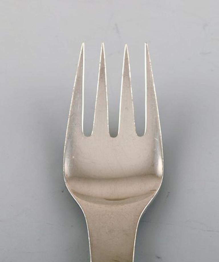 Scandinavian Modern Georg Jensen Caravel lunch fork in sterling silver. 3 pcs 