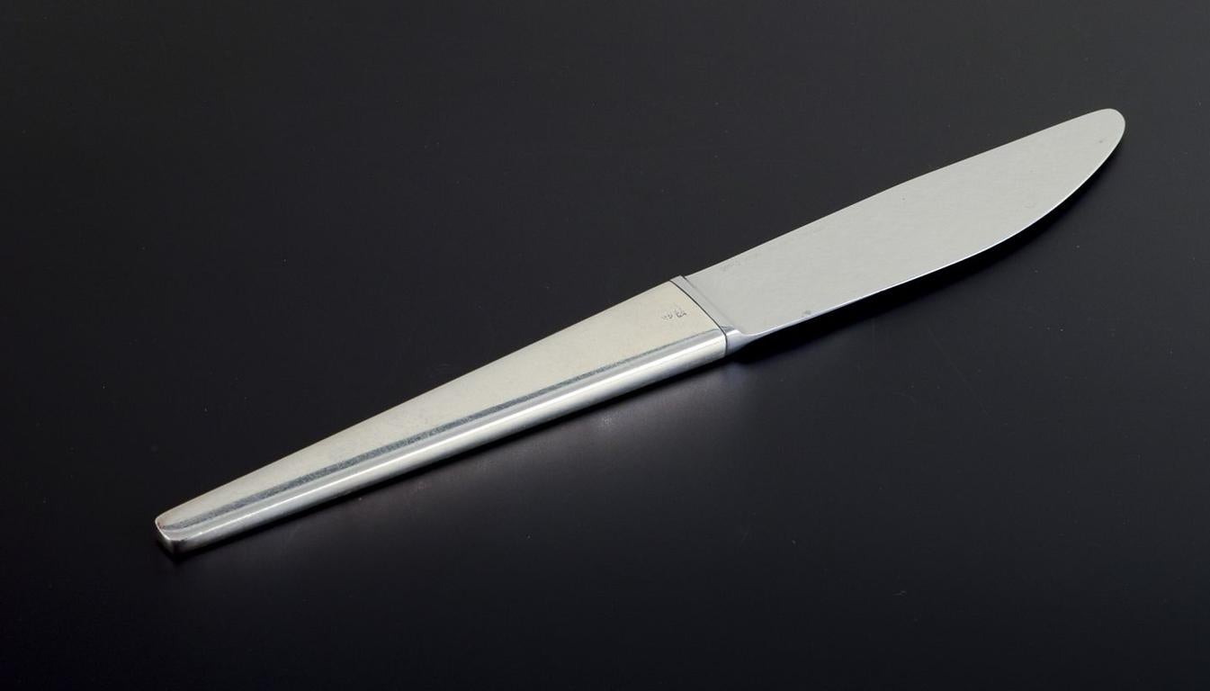 Scandinavo moderno Georg Jensen, Caravel. Sei coltelli da cucina in argento e acciaio inossidabile in vendita