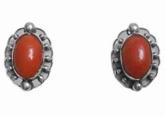 Georg Jensen Carnelian Earrings Post 1945