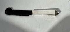 Georg Jensen Pyramid  caviar/butter knife sterling silver and horn.