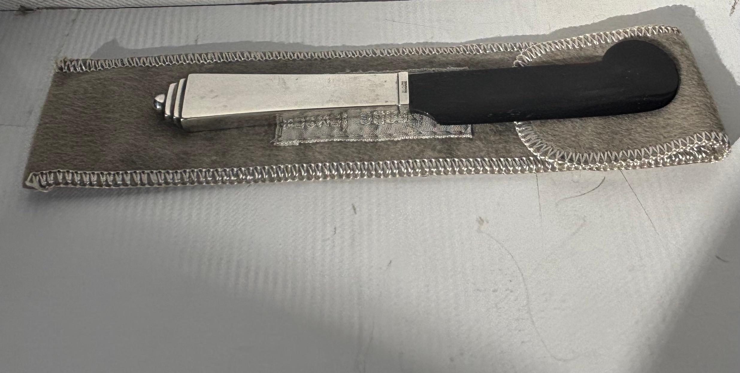 Moderno Coltello da caviale/burro Georg Jensen in argento sterling e Horn in vendita
