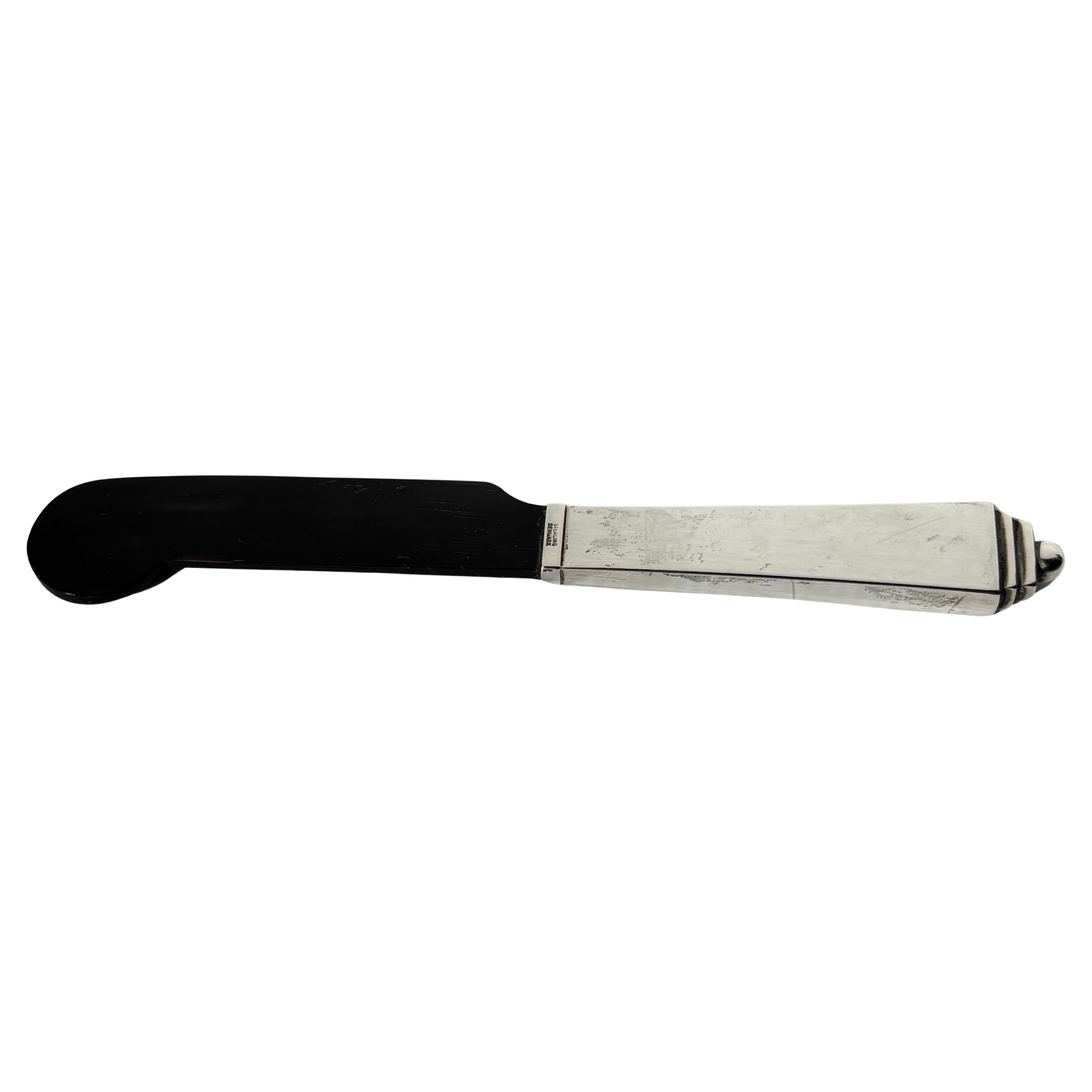 Coltello da caviale/burro Georg Jensen in argento sterling e Horn in vendita