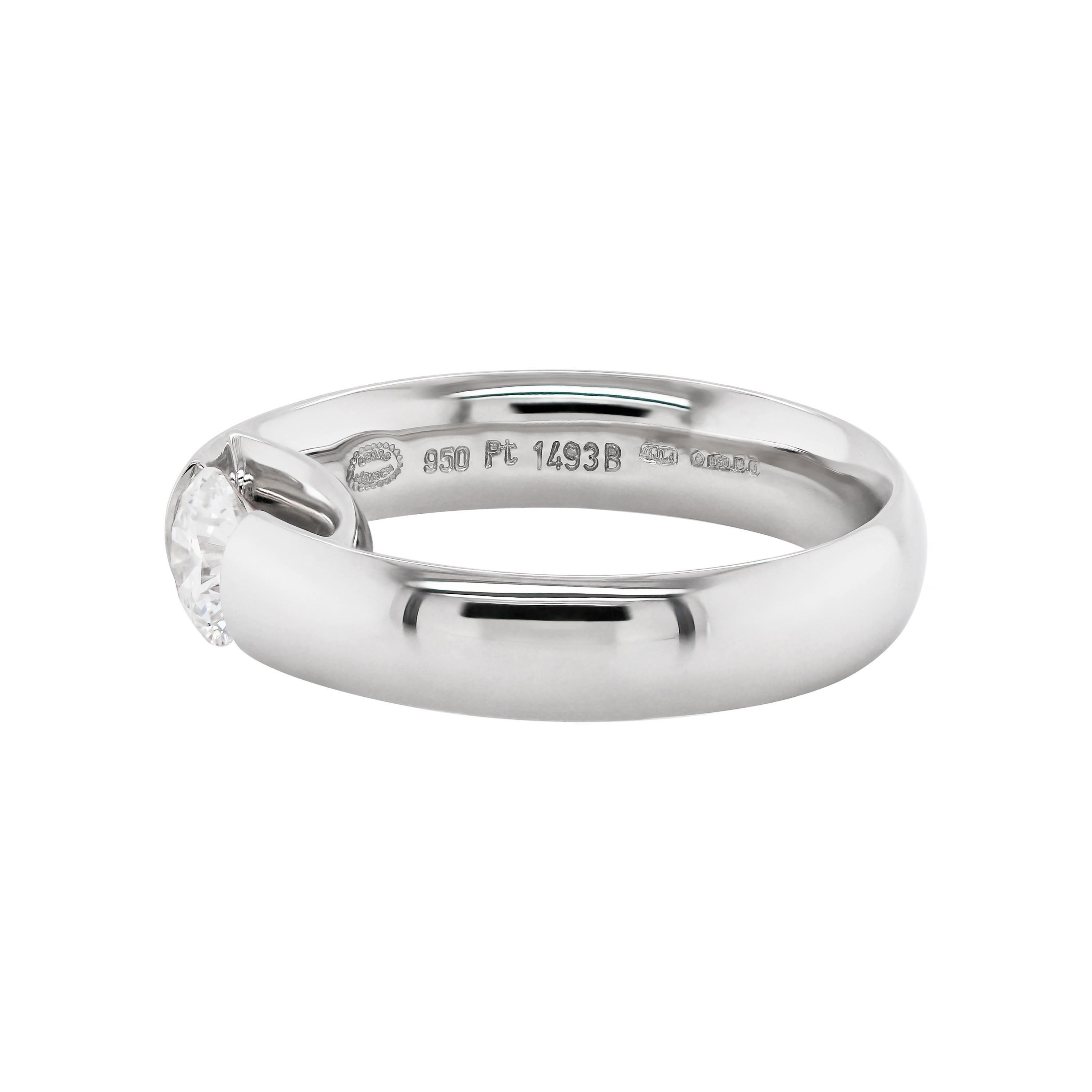 Moderne Bague de fiançailles Centenary en platine avec diamant de 0,71 carat de Georg Jensen en vente