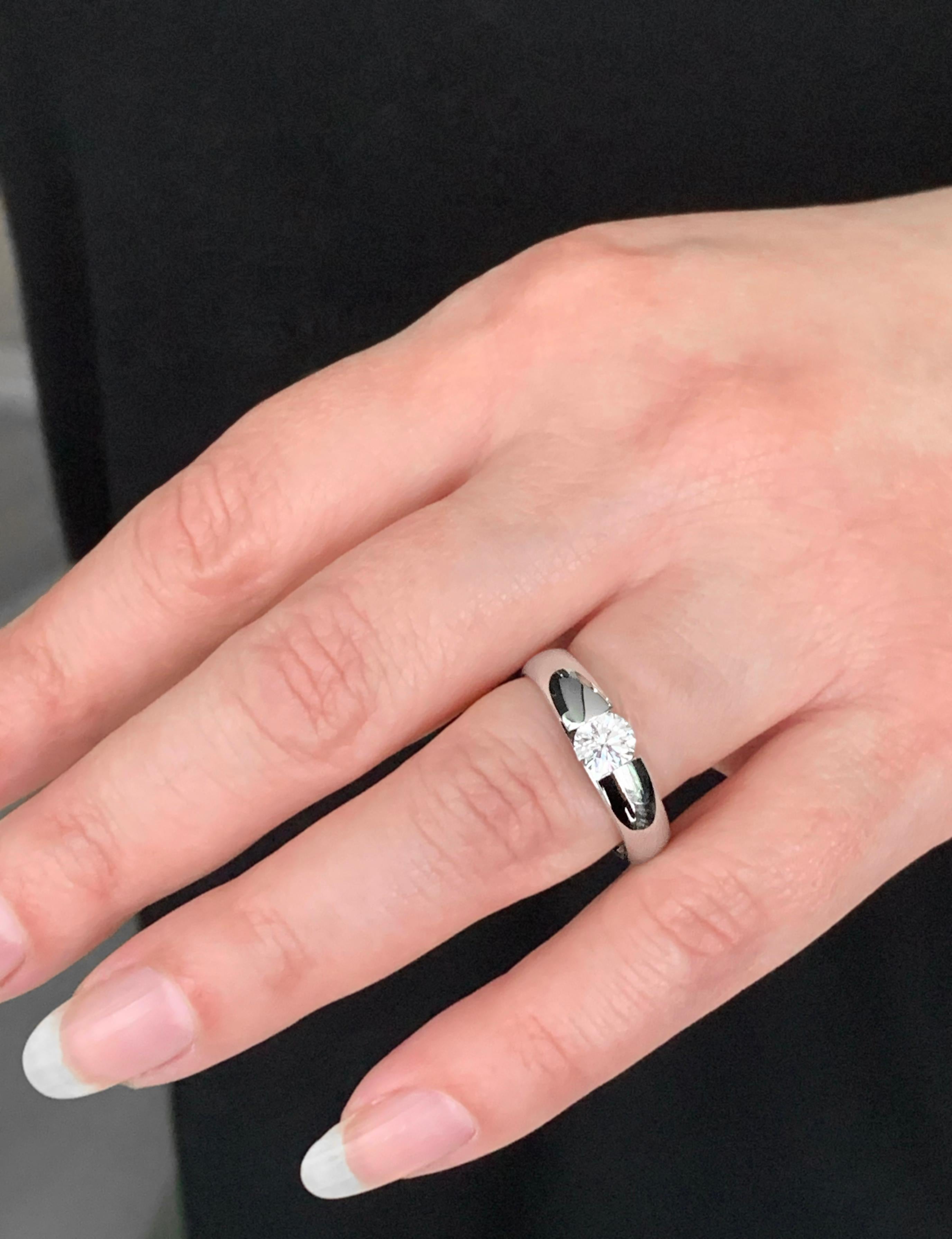 Modern Georg Jensen Centenary 0.71 Carat Diamond Platinum Engagement Ring For Sale