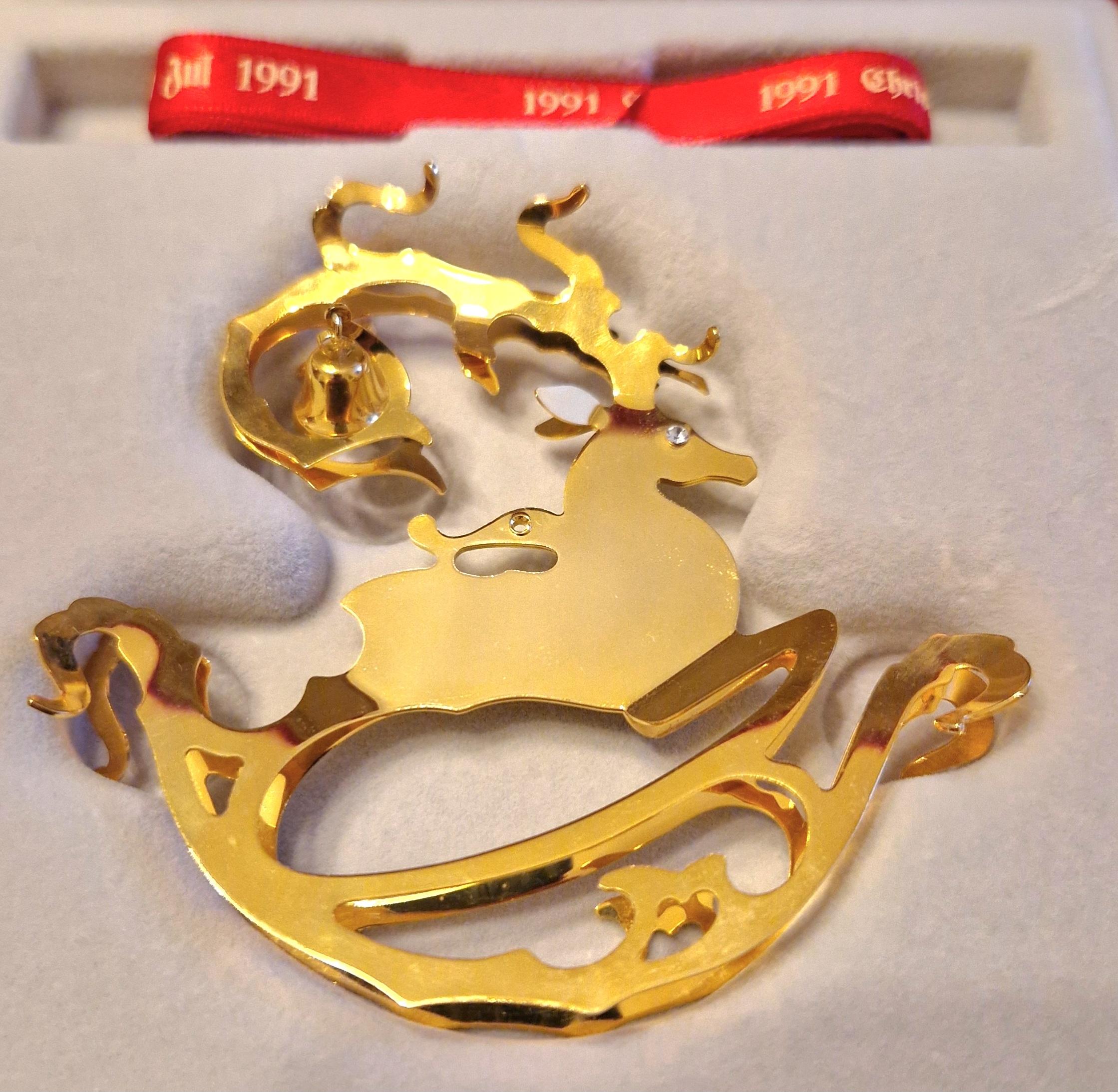 Danois Ornement de Noël Georg Jensen 1991, Hans Hansen and Hansk Hansen en vente