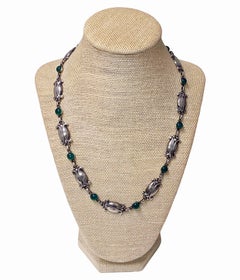 Georg Jensen Crisoprasa Collar de Esterlina nº 15