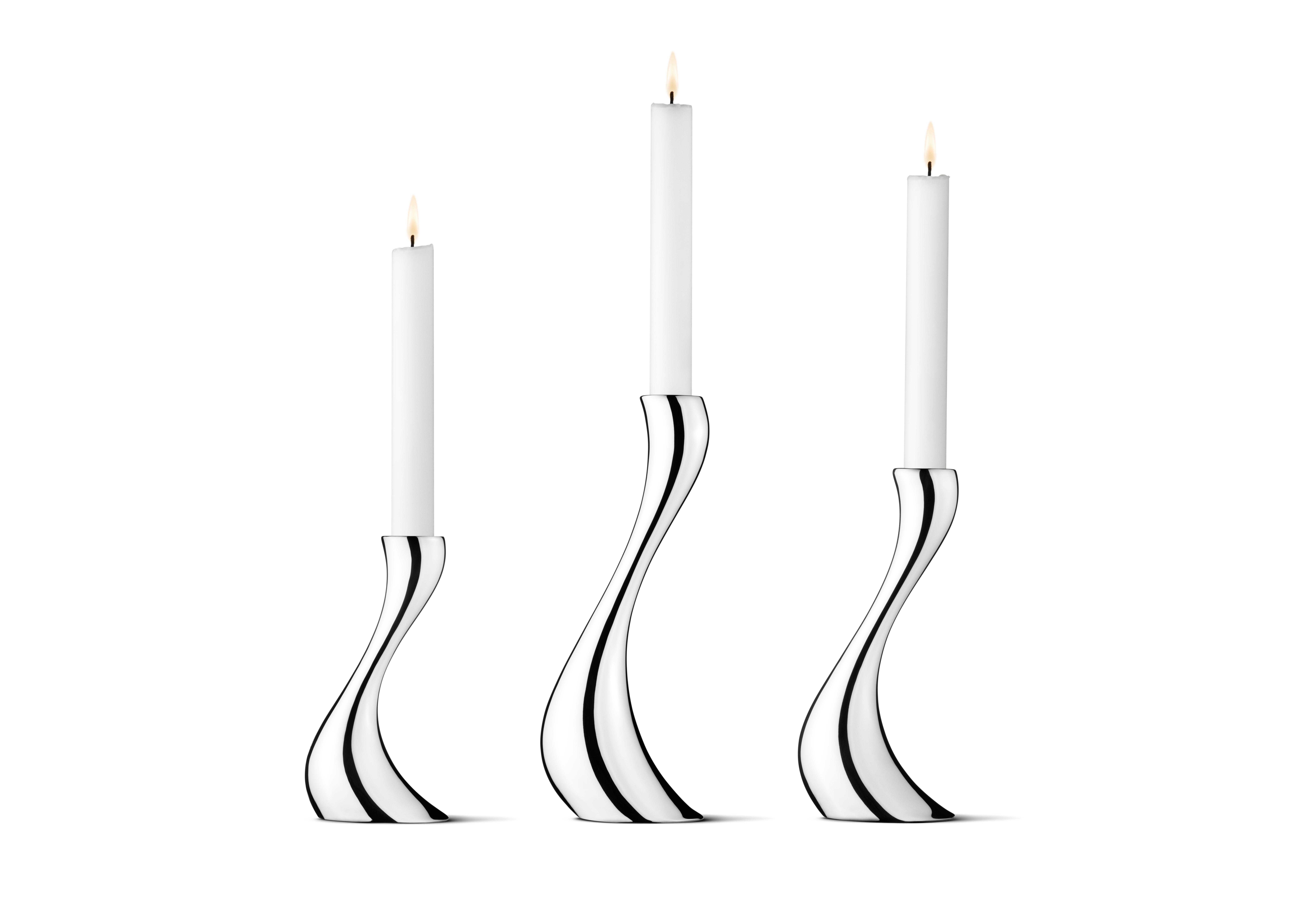 Chinese Georg Jensen Cobra Candleholders in Stainless Steel by Constantin Wortmann For Sale