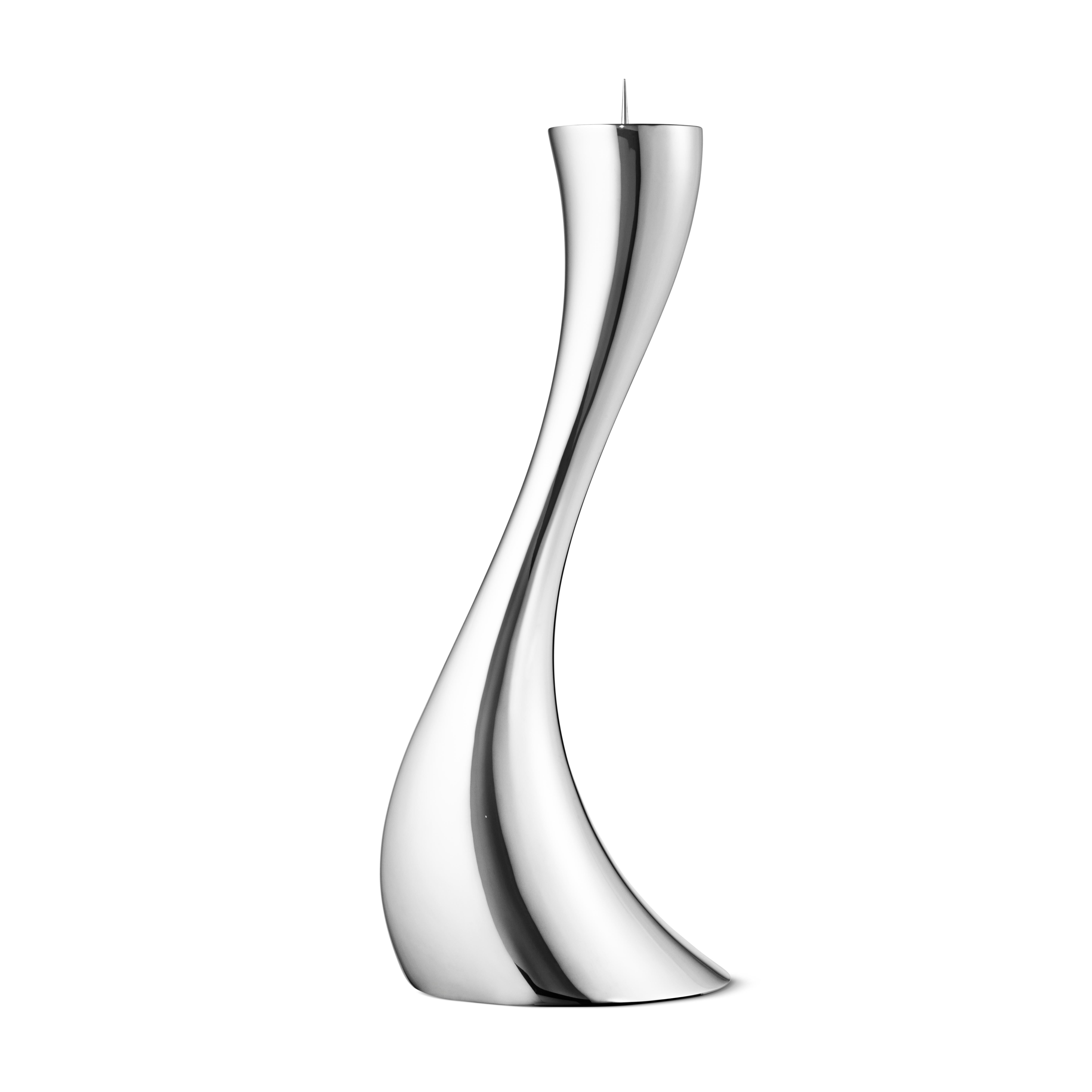 Cobra’s gorgeous spirals take on new dimensions as spectacular floor candleholders. What started as a vision for the tabletop has become a growing family thanks to three candleholders for the floor. Curving upward from its base, Cobra is instantly