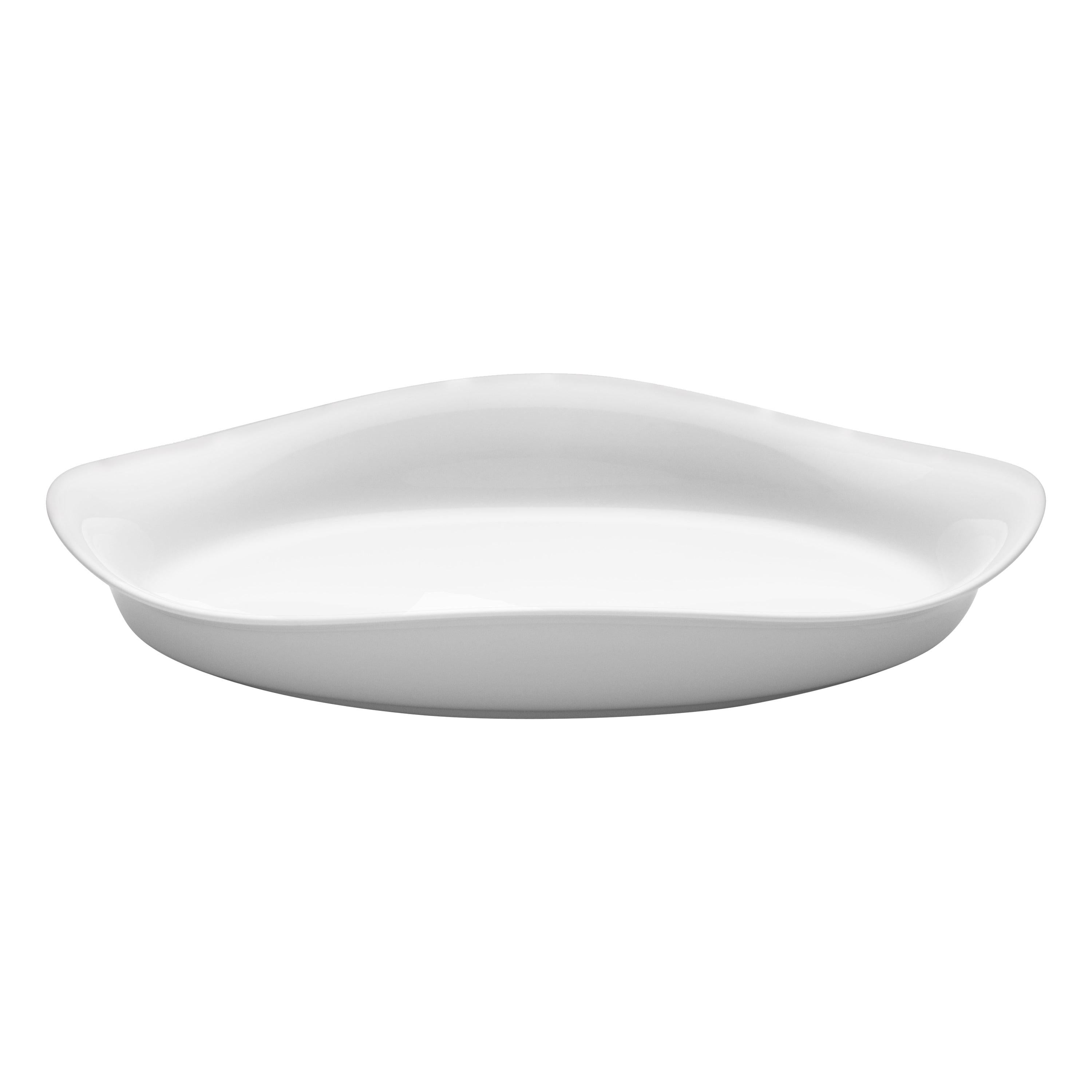 Georg Jensen Cobra Oval Deep Dish in Porcelain by Constantin Wortmann For Sale