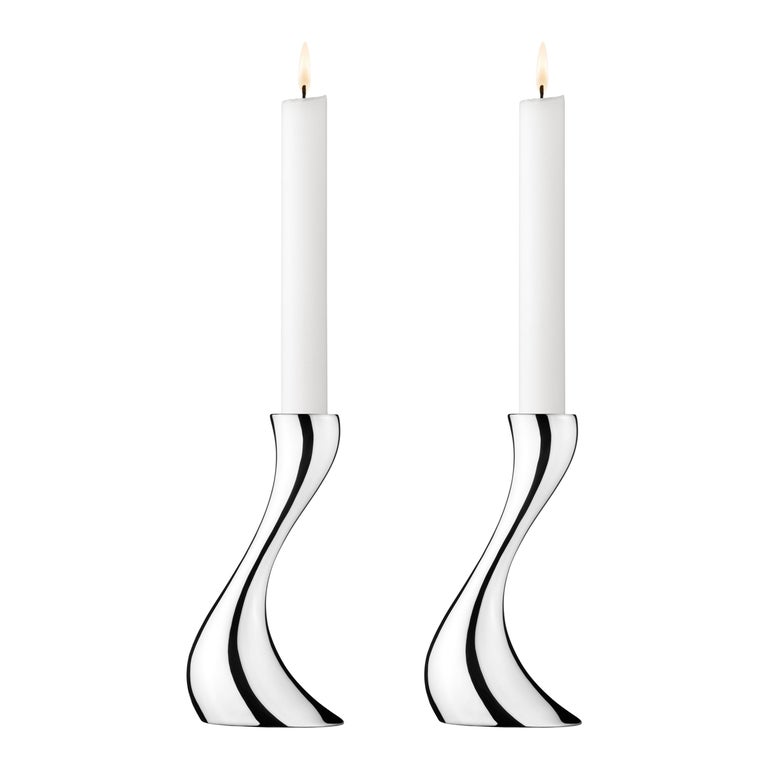 Georg Jensen Stainless Steel Candlesticks - 6 For Sale on 1stDibs