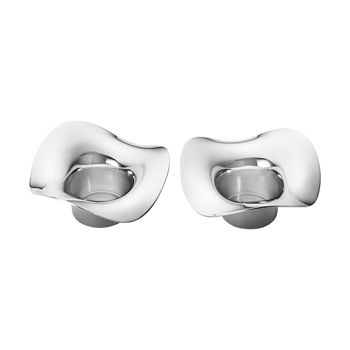 Georg Jensen Cobra Tealights Set in Stainless Steel by Constantin Wortmann In New Condition For Sale In New York, NY