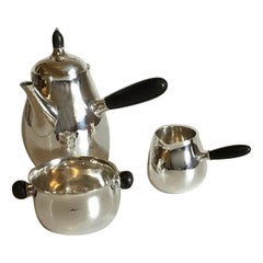 Georg Jensen Coffee Set Consists of Coffee Pot No 80, Creamer No 80 A and Sugar
