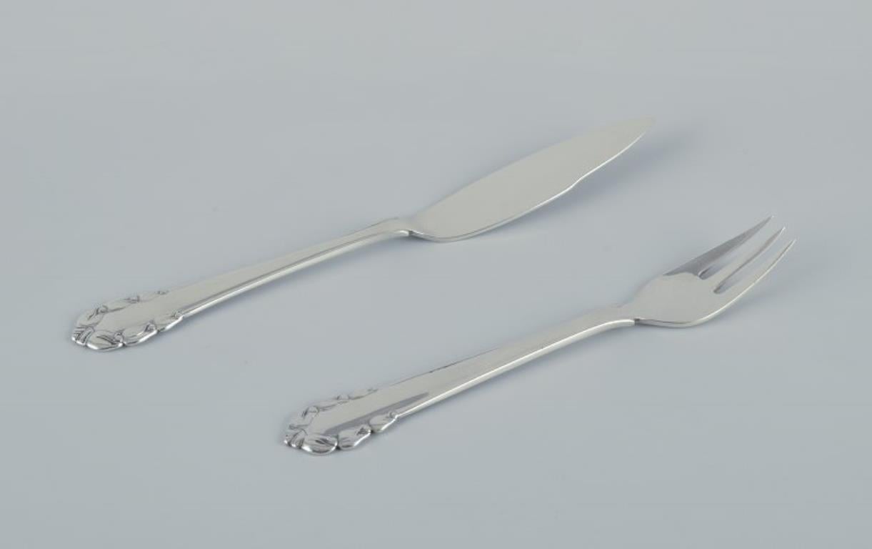Georg Jensen, komplettes Zwölf-Personen-Fischbesteck 