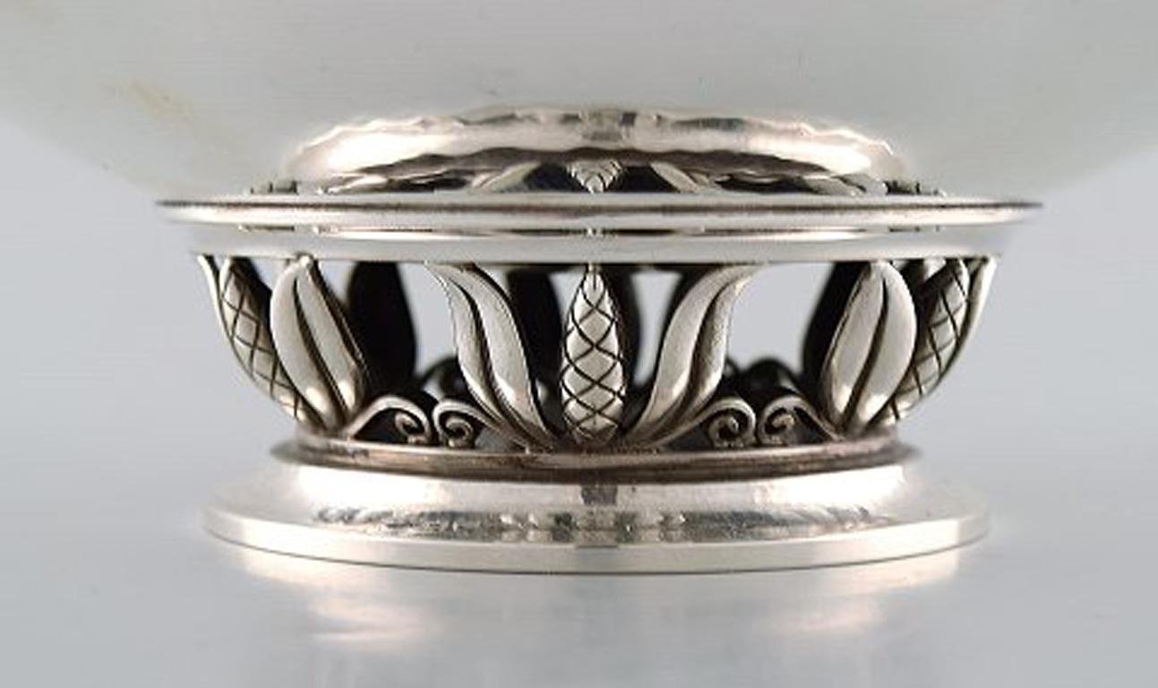 Art Deco Georg Jensen Compote in Hammered Sterling Silver, Model Number 641B