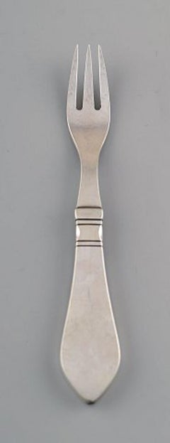 Georg Jensen Continental 12 Cake Forks, Hand-Hammered