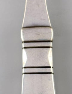 Georg Jensen Continental 12 Cake Forks, Hand-Hammered