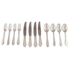 Georg Jensen, Continental 'Antik' Four Persons Complete Dinner Silver Service