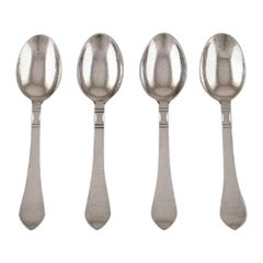 Georg Jensen "Continental" Cutlery, Four Dessert Spoons in Sterling Silver