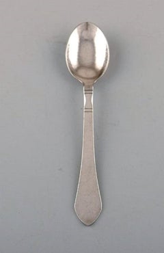 Georg Jensen "Continental" Cutlery, Six Teaspoons in Hammered Sterling Silver