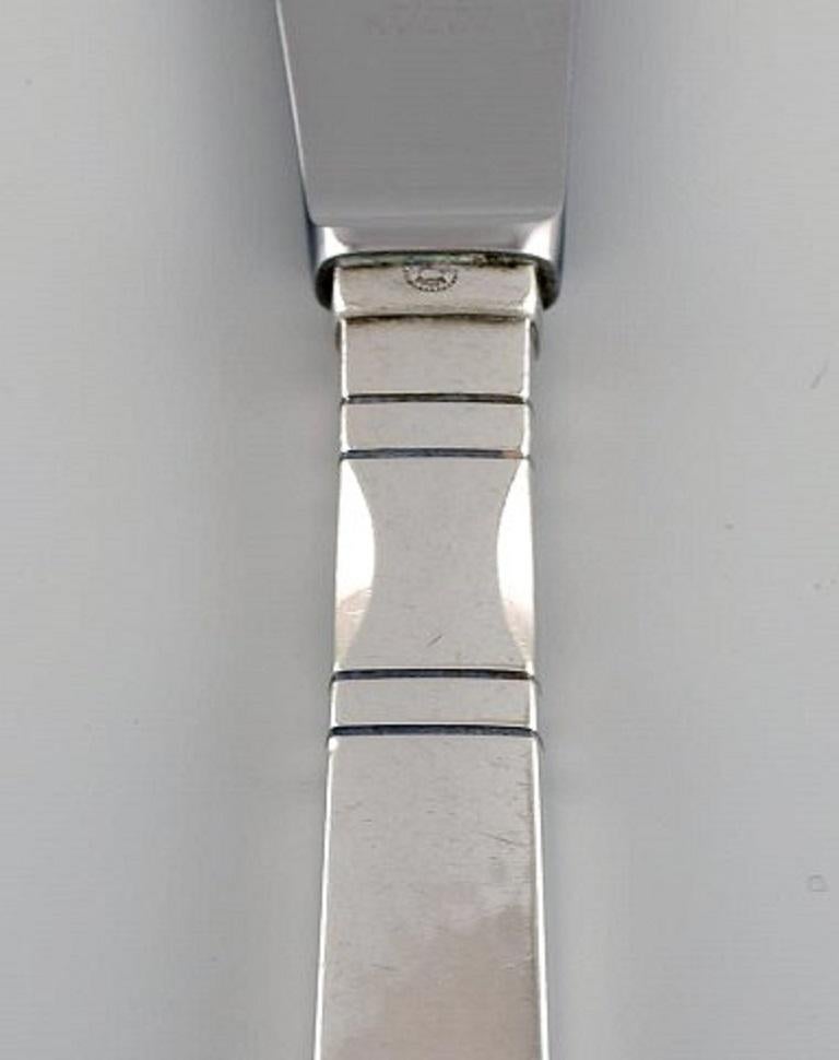 Danish Georg Jensen Continental Dinner Knife in Sterling Silver and Stainless Steel For Sale