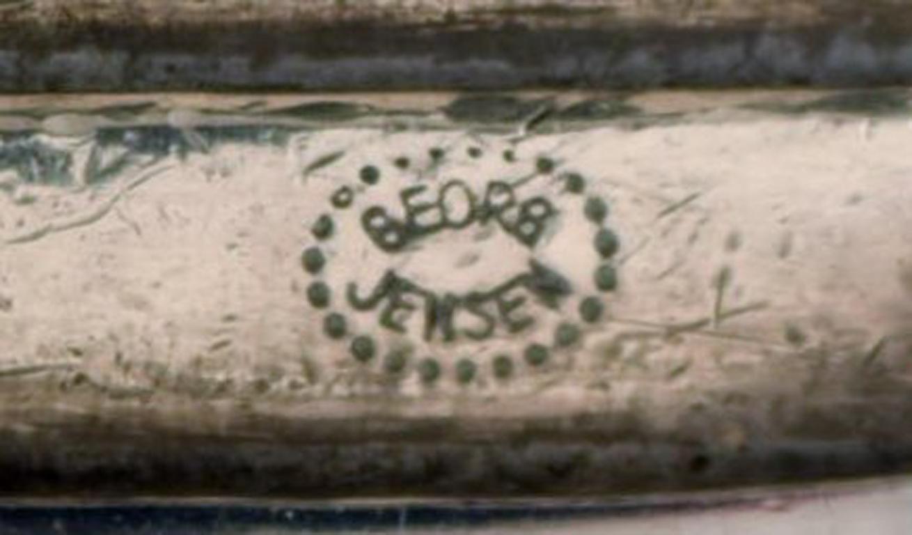 Danois Couteau de table continental à poignée longue en argent et argent de Georg Jensen en vente