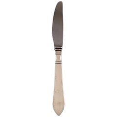 Georg Jensen Cuchillo Continental 'Mango Largo' de Plata, Platería