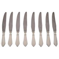 Georg Jensen Continental Eight Dinner Knife, Silverware, Hand-Hammered