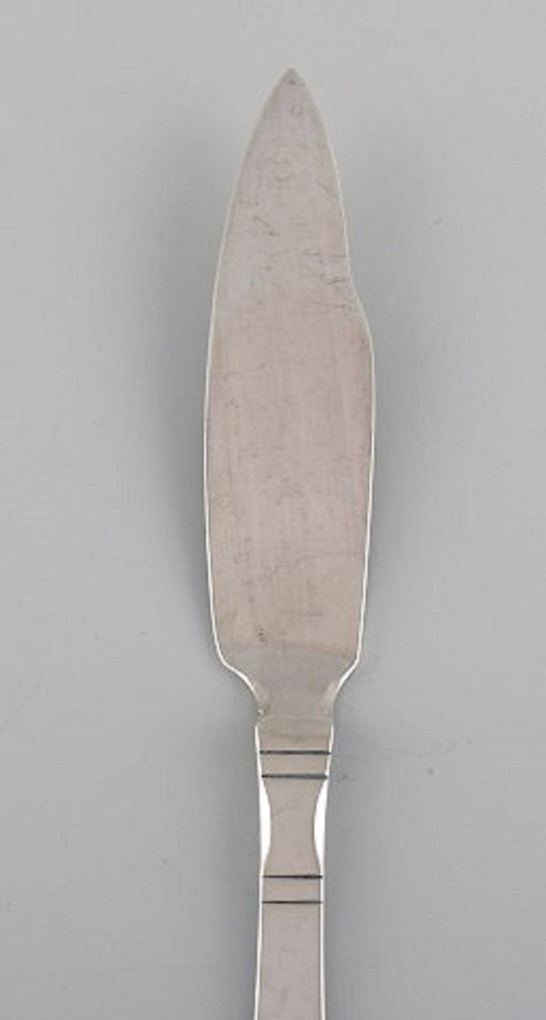 Danish Georg Jensen Continental Fish Knife in Sterling Silver, Three Knives Available For Sale