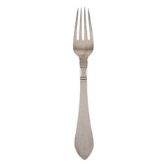 Georg Jensen Continental Lunch Fork in Hammered Sterling Silver