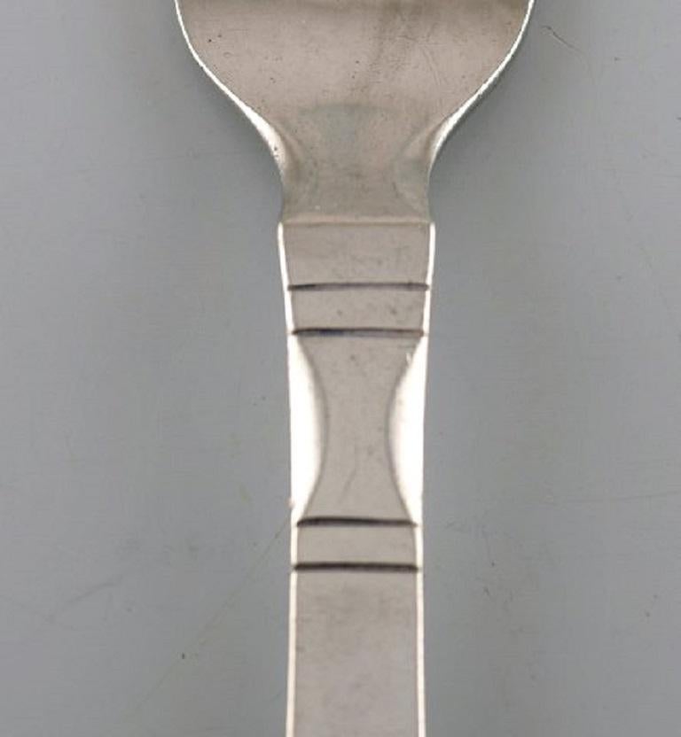 Danish Georg Jensen Continental Lunch Fork in Hammered Sterling Silver For Sale