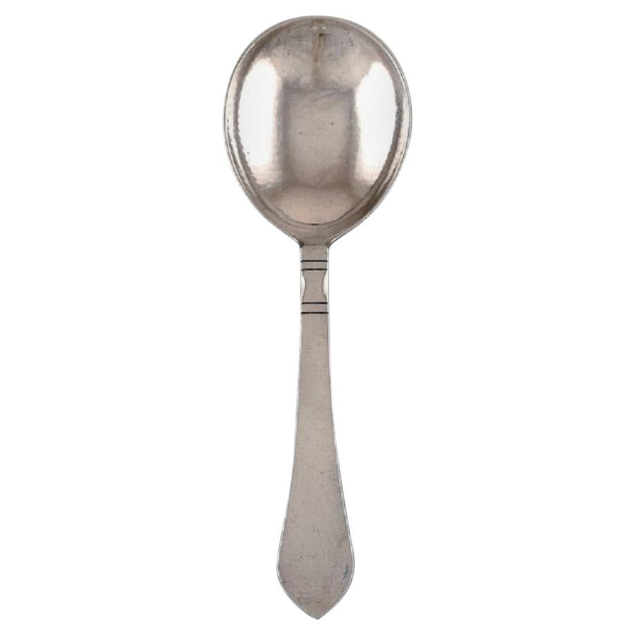 Georg Jensen Continental Serving Spoon in Hammered Sterling Silver For Sale