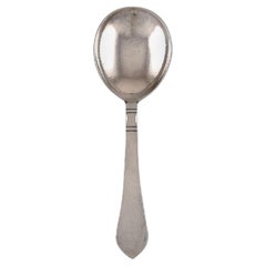 Vintage Georg Jensen Continental Serving Spoon in Hammered Sterling Silver