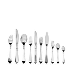 Georg Jensen Continental Silverware Service For Twelve