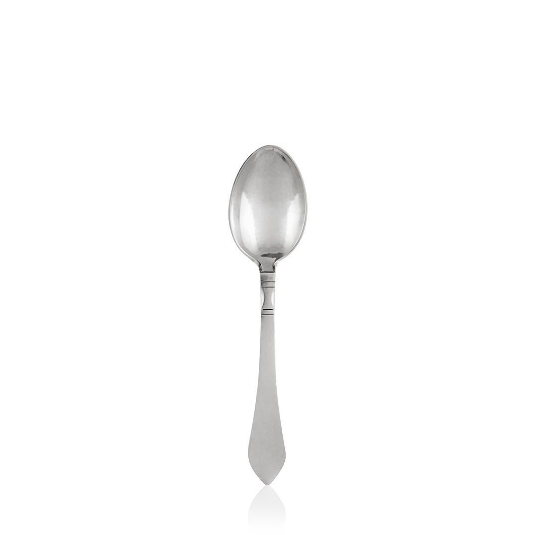 Hand-Crafted Georg Jensen Continental Silverware Service For Twelve For Sale