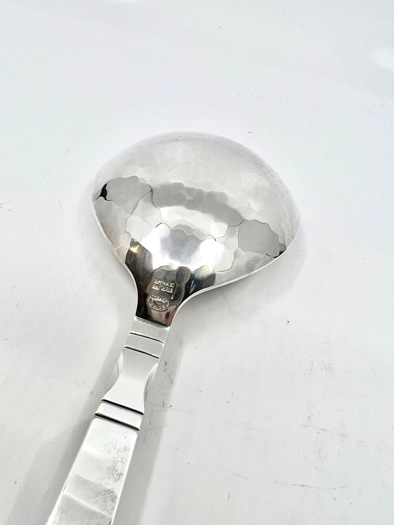 Danish Georg Jensen Continental Sterling Silver Medium Serving Spoon 113 For Sale