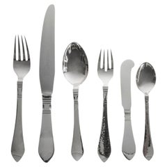 Georg Jensen Continental Sterling Silverware Service For Twelve