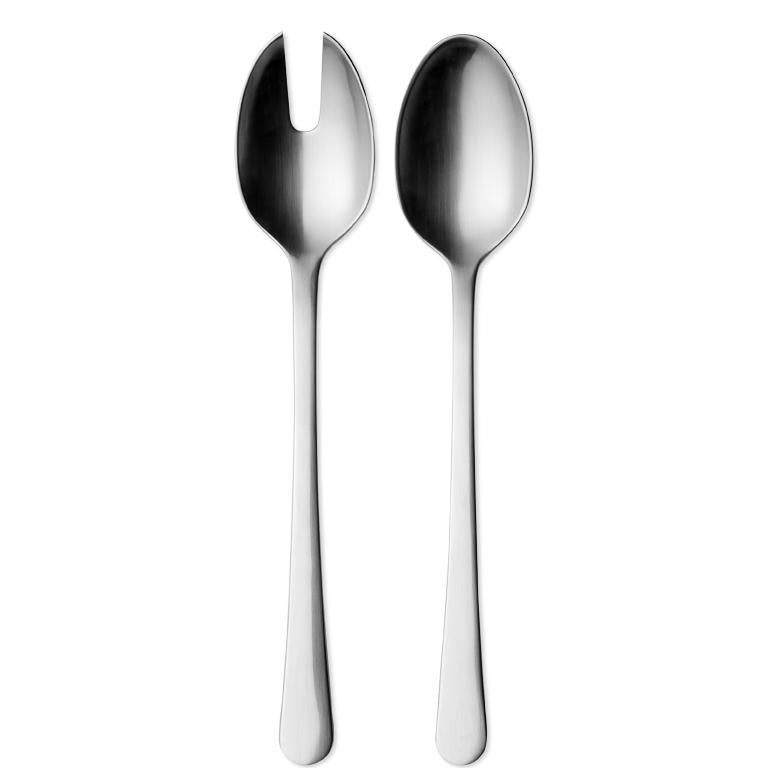 Matte stainless steel serving set in a gift box.