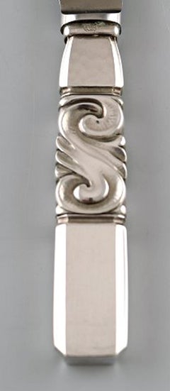 Georg Jensen, Cutlery, Scroll, Hammered Sterling Silver, Fruit Knife, 6 Pieces