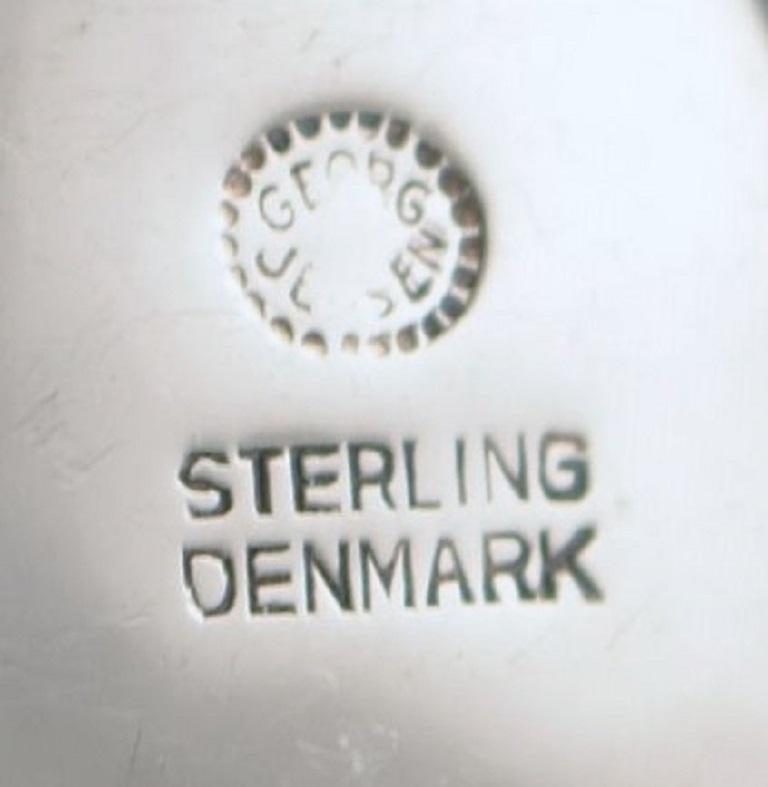 Danish Georg Jensen, Cutlery, Scroll No. 22, Hammered Sterling Silver Salad Set