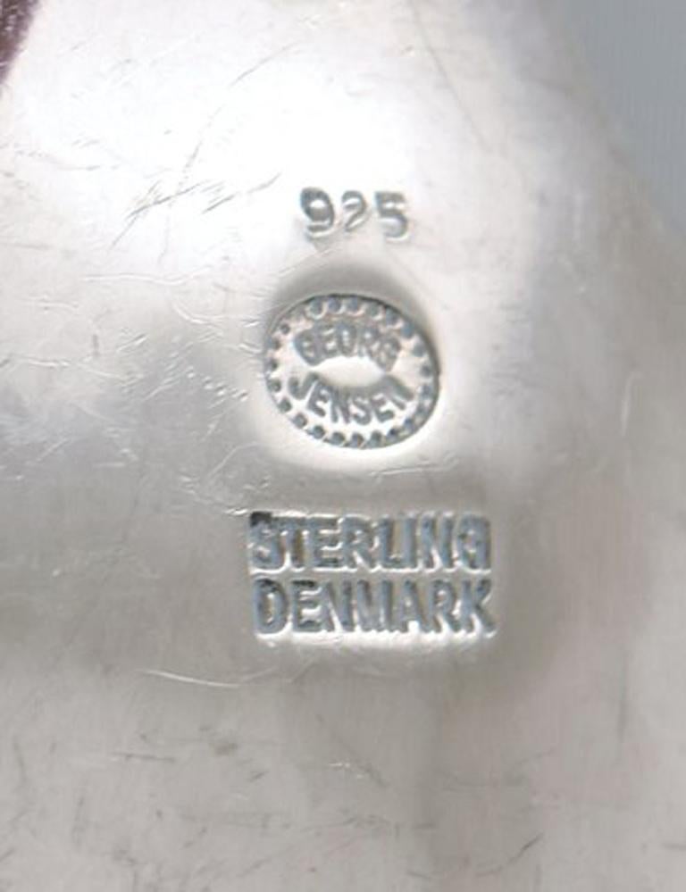 Georg Jensen, Cutlery, Scroll No. 22, Hammered Sterling Silver Salad Set In Excellent Condition In Copenhagen, DK